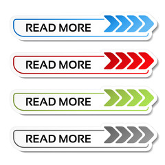 Poster - Vector read more buttons with arrows - labels on the white background