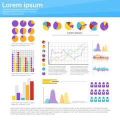 Poster - graph set finance diagram infographic icon financial business chart