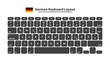 German alphabet Keyboard Layout - Isolated Vector Illustration