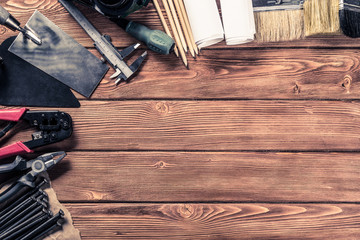 Instruments on wooden table