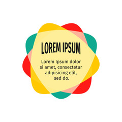 Poster - Bright design elements for the abstract colorful background. Color triangular stickers with the text. Web templates. Graphic contemporary design element.Bright children substrate under the text.