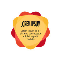Poster - Bright design elements for the abstract colorful background. Color triangular stickers with the text. Web templates. Graphic contemporary design element.Bright children substrate under the text.