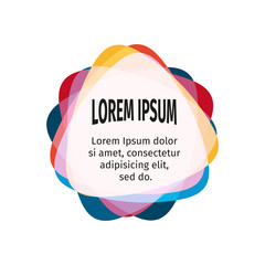 Poster - Bright design elements for the abstract colorful background. Color triangular stickers with the text. Web templates. Graphic contemporary design element.Bright children substrate under the text.