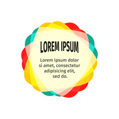Poster - Bright design elements for the abstract colorful background. Color triangular stickers with the text. Web templates. Graphic contemporary design element.Bright children substrate under the text.