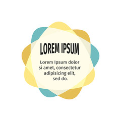 Poster - Retro design elements for the abstract colorful background. Color triangular vintage stickers with the text. Web templates. Graphic contemporary design element. Children substrate under the text.