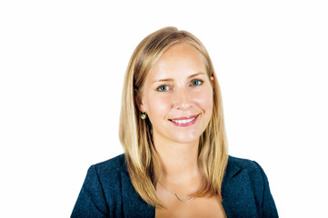 Young blond woman studio portrait