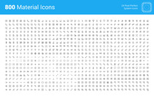 Material Design Pixel Perfect Icons Set. Thin Line Icons For Business, Marketing, Social Media, UI And UX, Finance And Banking, Navigation, Mobile App, Communication, Action Icons, Management, Seo.