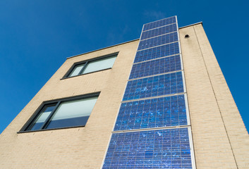 Sticker - modern house with solar panels