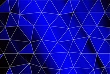 Dark Blue Gradient Polygonal Background With Small Triangle. Vector