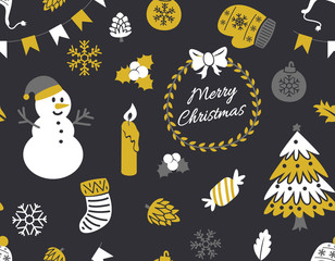 Wall Mural - Vintage christmas seamless background