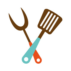 Poster - kitchen equipment utencils icon vector illustration design