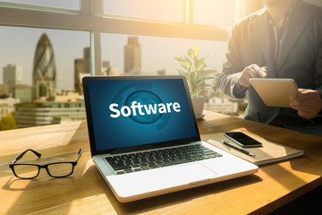 Fototapete - Software Data Digital Programs System Technology computer