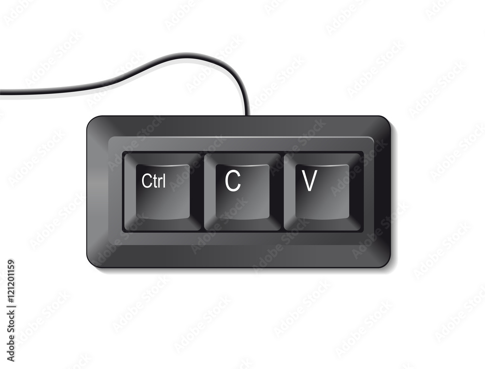 Copy - paste concept, ctrl c, ctrl v Stock Vector | Adobe Stock