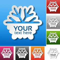 Poster - Vector paper snowflake on the red, blue, green, pink, black, grey, orange and white background. Winter sale label, sticker - Christmas offer