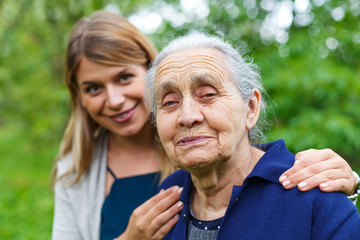 Canvas Print - proud smiling grandmother