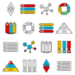 Poster - line charts for infographic. outline diagrams graphs templates presentations and reports