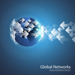 Poster - Global Networks - Information Flow Design Concept - Vector for Your Business