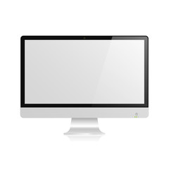 Fototapete - Realistic detalied computer monitor. White display. Vector illustration isolated on white background.