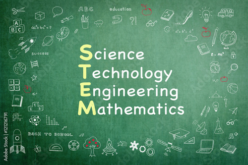 Stem Education Tree Science Technology Engineering Mathematics Knowledge Based Educational Integration School Practice Illustrative Graphic Design Doodle On Green Chalkboard Blackboard Background Stock Illustration Adobe Stock