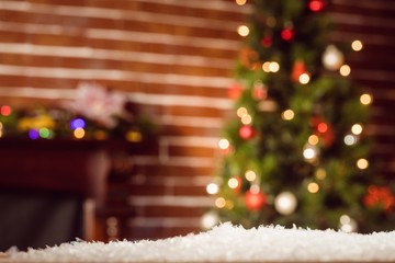 Poster - Composite image of room decorated at Christmas time