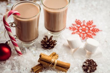 Poster - Overhead view of composite image of hot chocolates 
