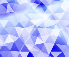 crystal blue backdrop of the polygonal elements. for decoration of Christmas backgrounds