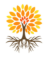 Wall Mural - autumn tree illustration