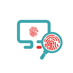 Aufkleber - Fingerprint icon on pc laptop vector illustration.