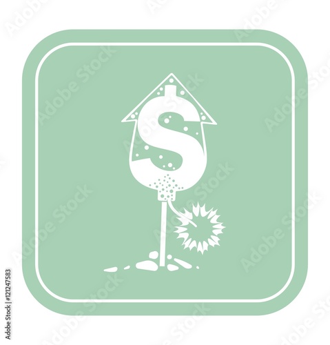 Fotografie, Obraz dollar icon like rocket petard on mint background vector illustration