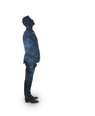 Poster - Businessman silhouette in space