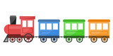 Fototapeta Tulipany - Colorful toy train on white background