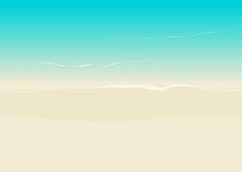 Beach Background Seamless Top View Vector Illustration, Sea Coast And Beach Sand Backdrop