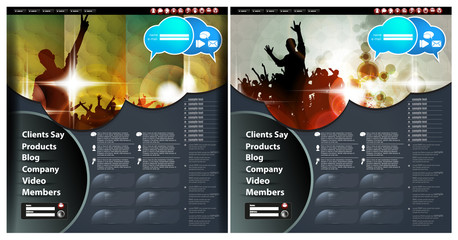 Canvas Print - Web site template with music banner