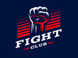 fist emblem illustration on dark background