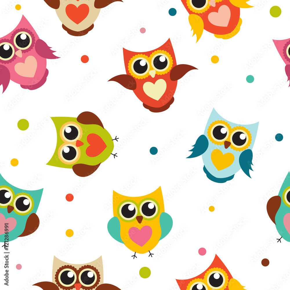 kolorowe-sowki-wzor-pattern