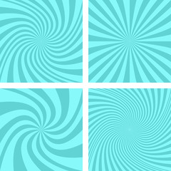 Poster - Cyan color spiral background design set
