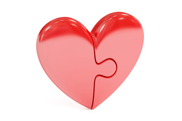 Poster - puzzle heart, 3d rendering