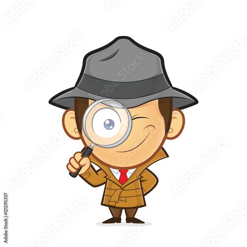 Fotografie, Tablou Detective holding a magnifying glass