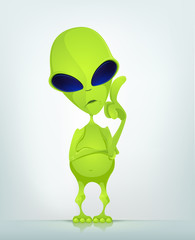 Wall Mural - Funny Alien Cartoon Illustration