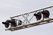 Rail Crossing Sign And Warning Light
