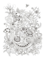 Wall Mural - Gorgeous adult coloring page