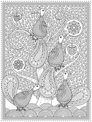 Wall Mural - Elegant adult coloring page