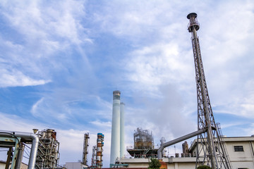 Poster - modern manufacturing industry flare stack