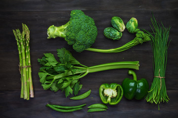 Wall Mural - Fresh green organic vegetables