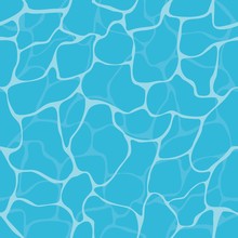 Turquoise Rippled Water Texture Background. Shining Blue Water Ripple Pool Abstract Vector