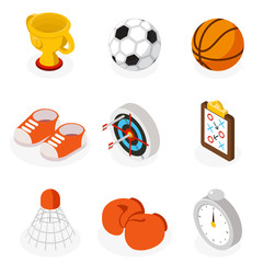  Isometric sport flat icons