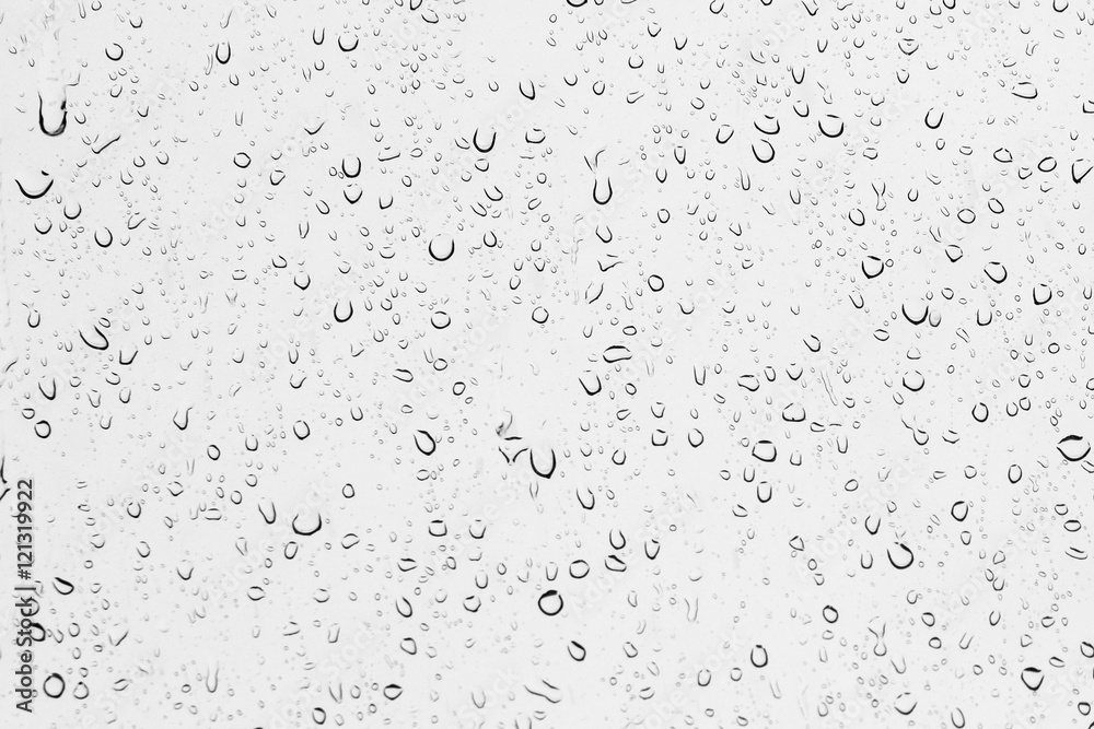 Water drops on glass. - obrazy, fototapety, plakaty 