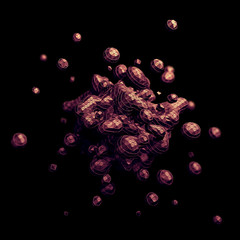 Poster - Abstract 3d rendering of chaotic low poly liquid. Background with dynamic polygonal fluid splash. Design element.