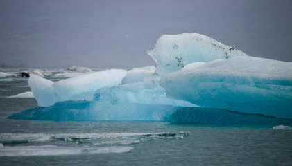 Wall Mural - Amazing patterns of icebergs in Jokulsarlon glacier lagoon, Iceland.