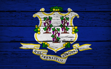 Connecticut State Flag Grunge Background